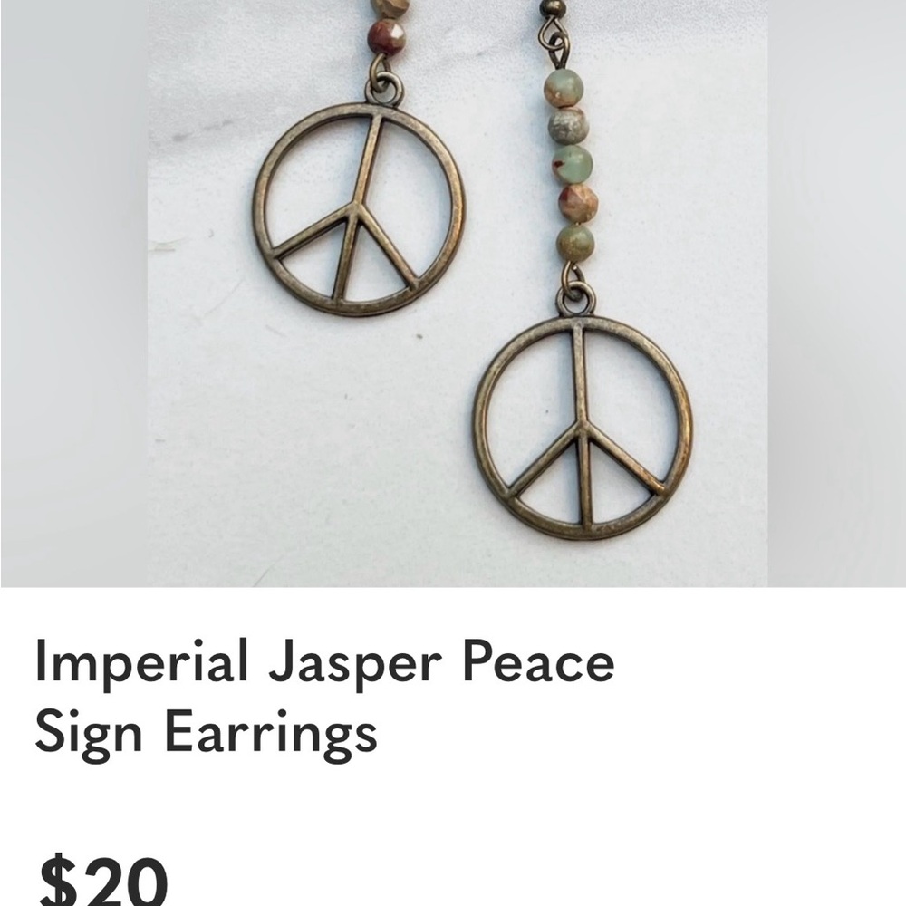 Bohemian Peace Sign Drop Earrings